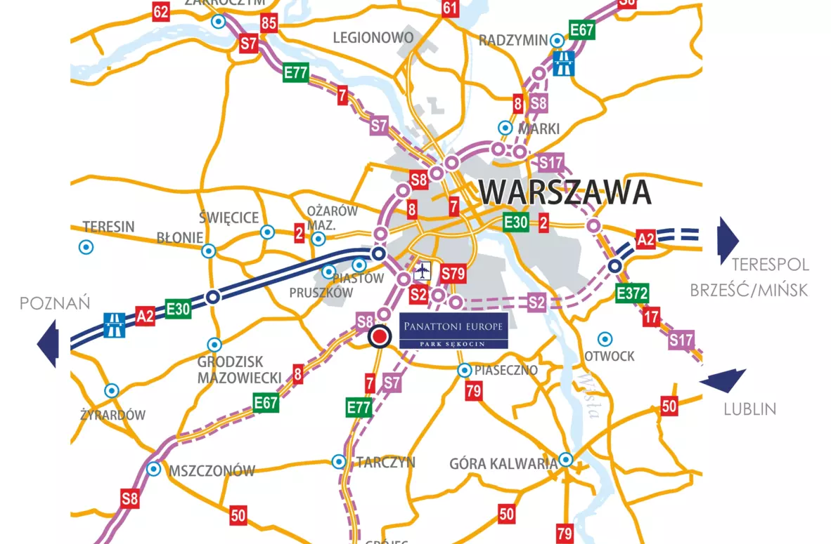 Panattoni Park Warsaw Southmap location image